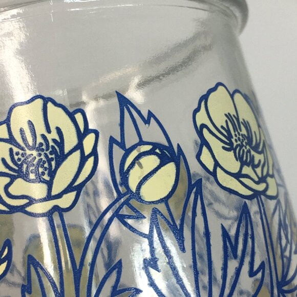 3 Oui Limited Edition 6 oz Floral Glass Yogurt Cups Jars Pink Yellow Flower - Picture 10 of 16